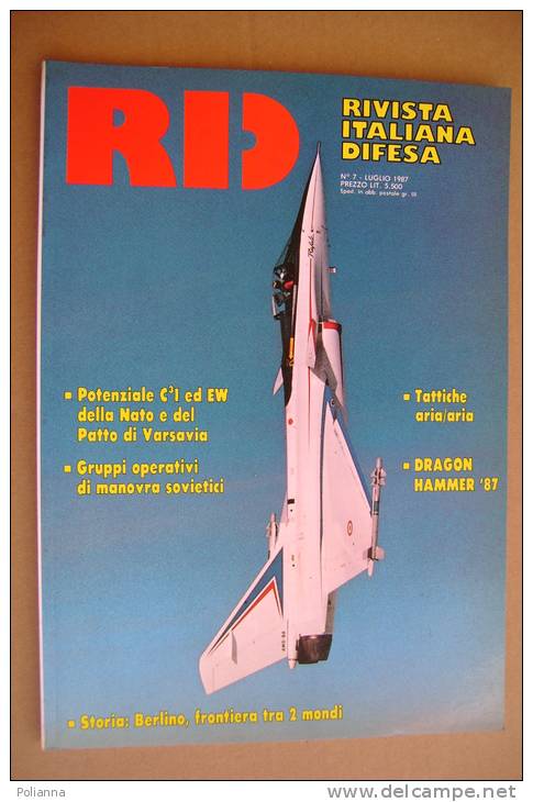 PAU/23 RID Rivista It. Difesa 1987/GRUPPI OPERATIVI DI MANOVRA SOVIETICI/TATTICHE ARIA/ARIA/DRAGON HAMMER/BERLINO - Italian