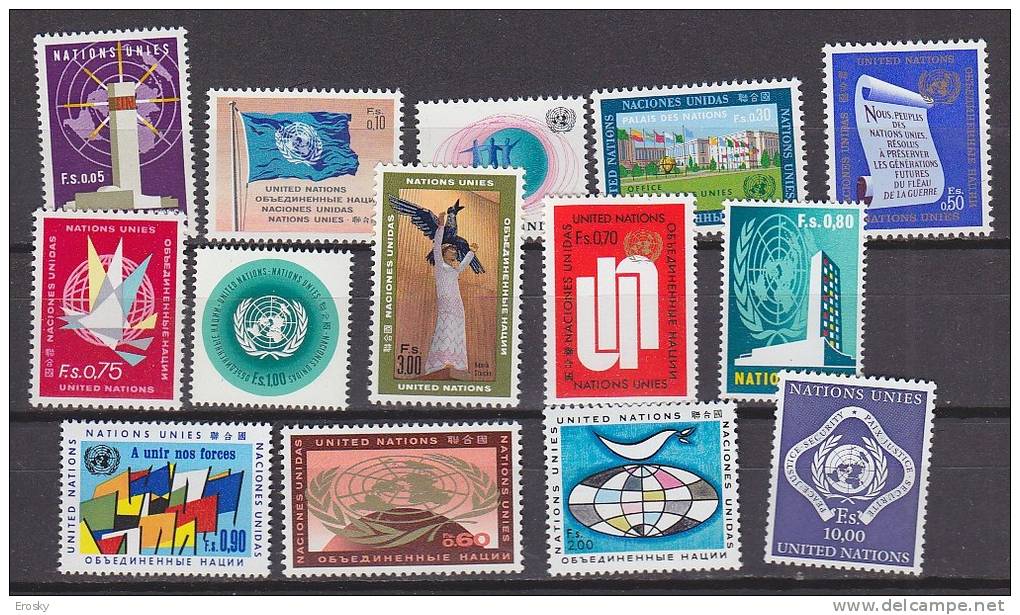 H0441 - UNO ONU GENEVE N°1/14 ** - Unused Stamps