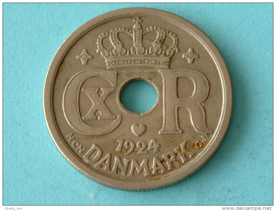 1924 - 25 ORE / KM 823.1 ( Uncleaned Coin / For Grade, Please See Photo ) !! - Danimarca