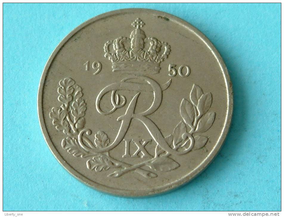 1950 - 25 ORE / KM 842.1 ( Uncleaned Coin / For Grade, Please See Photo ) !! - Danemark