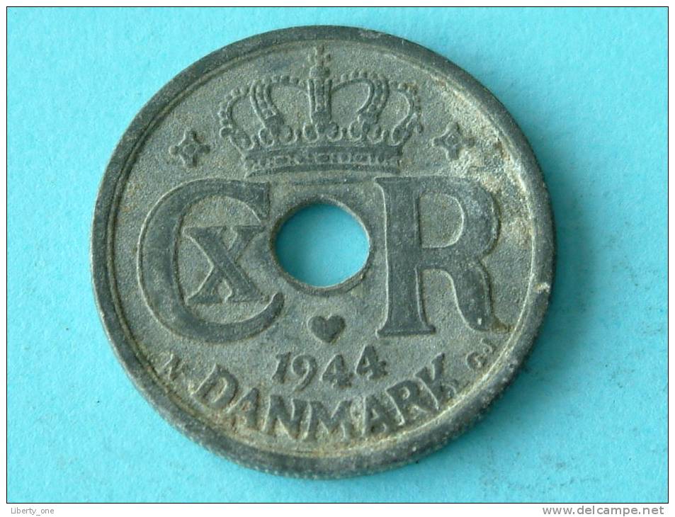 1944 - 25 ORE / KM 823.2a ( Uncleaned Coin / For Grade, Please See Photo ) !! - Danemark