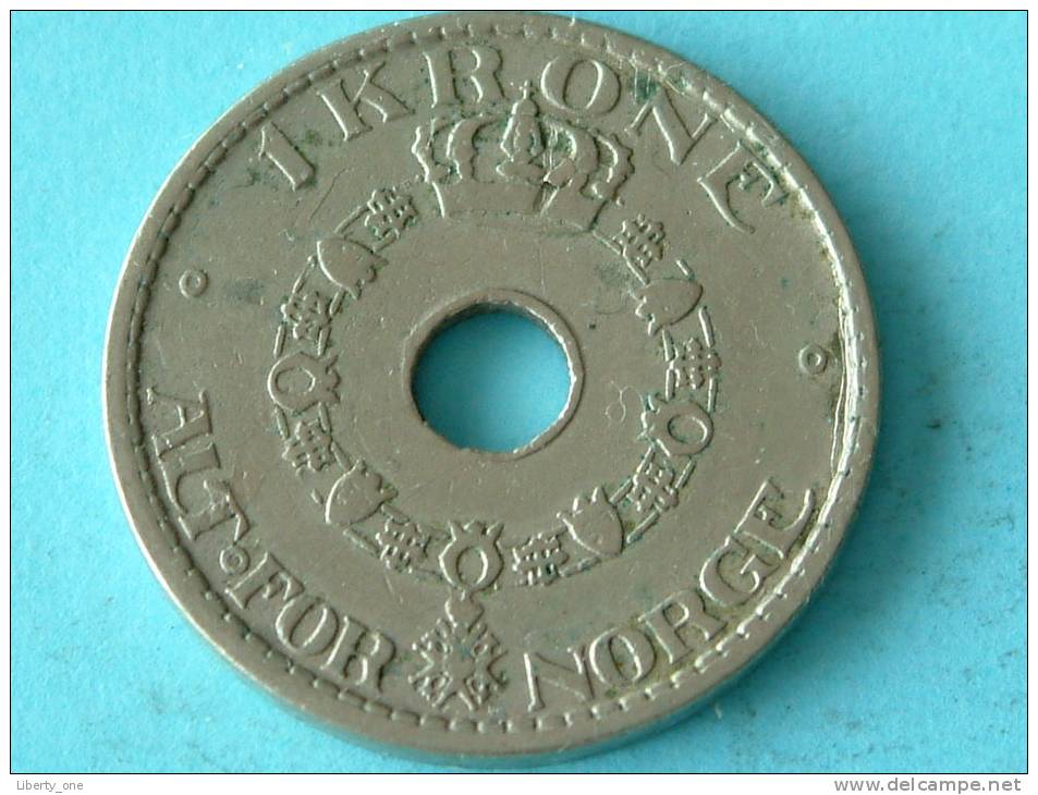 1925 - 1 KRONE / KM 385 ( Uncleaned Coin / For Grade, Please See Photo ) !! - Norway