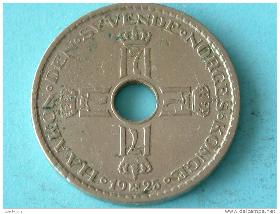 1925 - 1 KRONE / KM 385 ( Uncleaned Coin / For Grade, Please See Photo ) !! - Norway