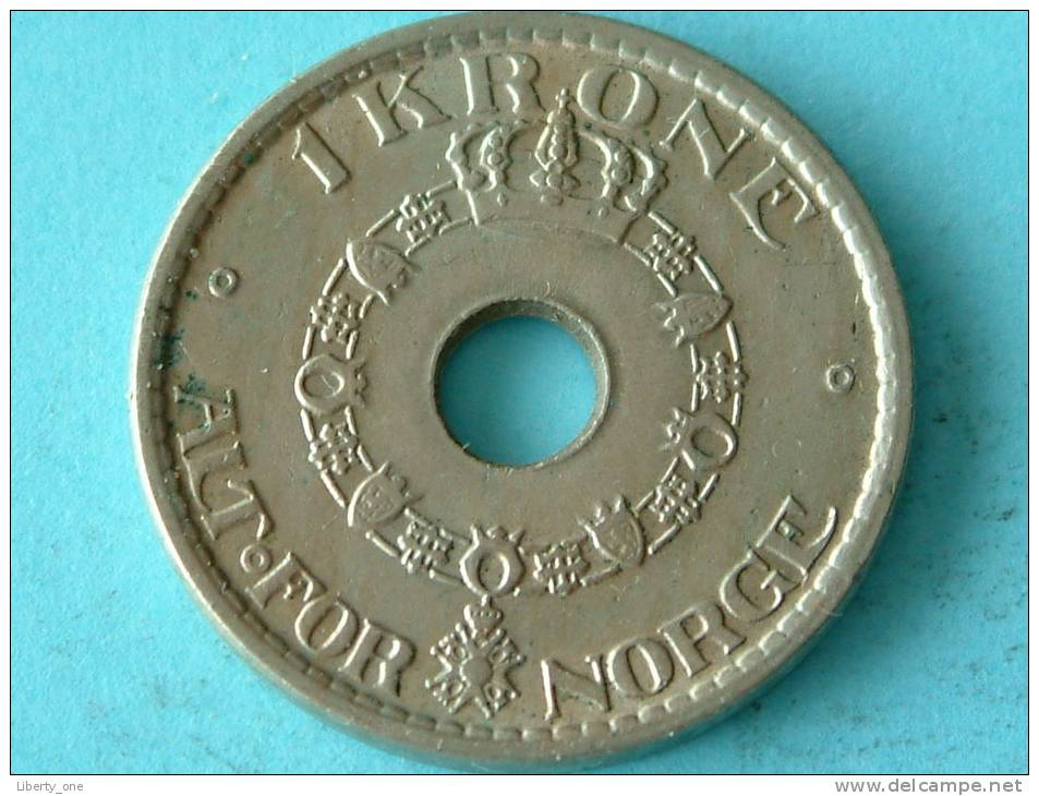 1951 - 1 KRONE / KM 385 ( Uncleaned Coin / For Grade, Please See Photo ) !! - Norvège