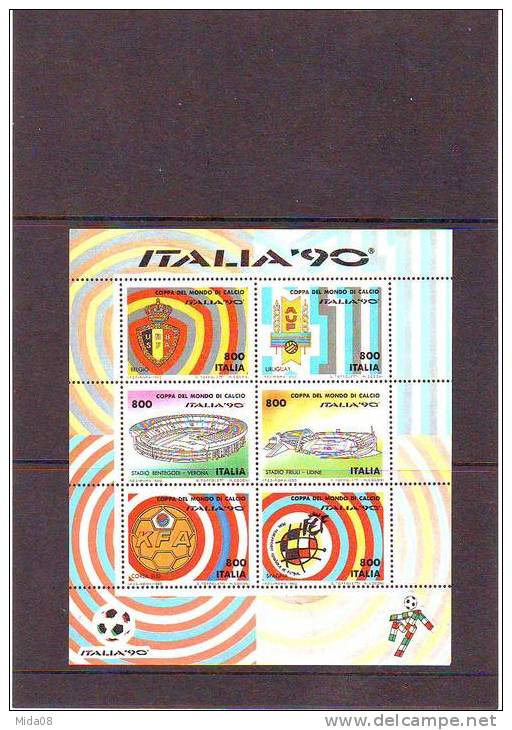 6 BLOCS N: 4 à 9 . ITALIE. COUPE DU MONDE DE FOOTBALL 1990 . BLOCS NEUFS. - 1990 – Italia