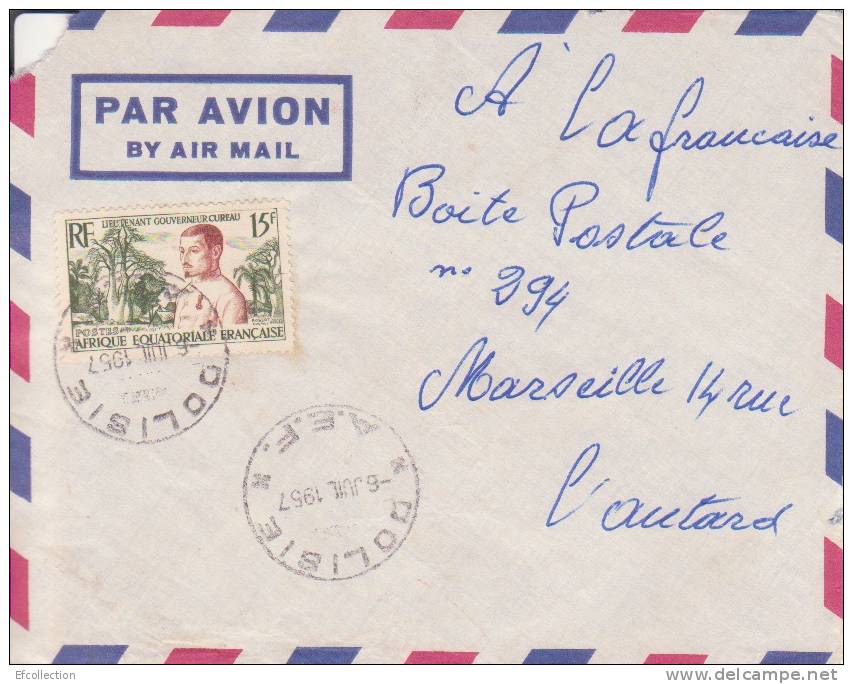 AEF,Congo,Dolisie Le 06/07/1957,colonies,lettr E,lieutenant Gouverneur Cureau,15f N°230 - Briefe U. Dokumente