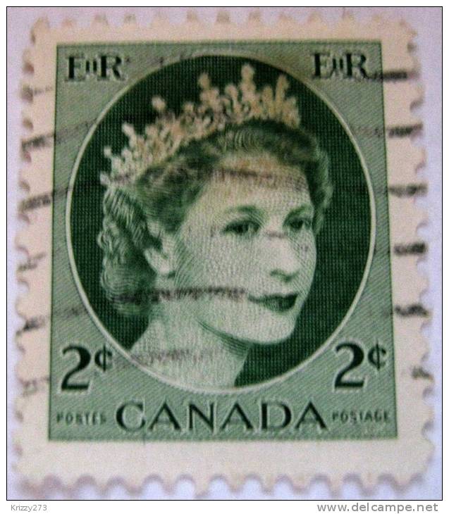 Canada 1954 Queen Elizabeth II 2c - Used - Gebraucht