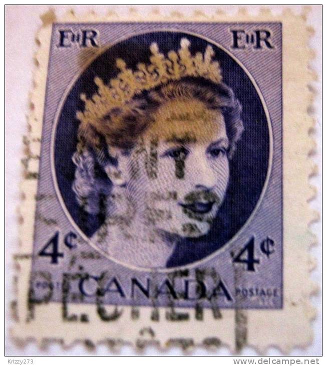 Canada 1954 Queen Elizabeth II 4c - Used - Oblitérés