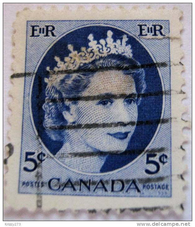 Canada 1954 Queen Elizabeth II 5c - Used - Gebraucht