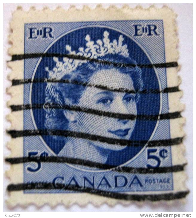 Canada 1954 Queen Elizabeth II 5c - Used - Gebraucht