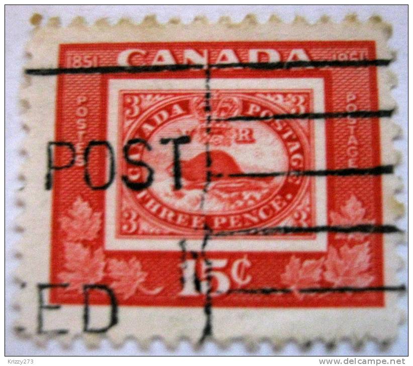Canada 1951 Centenary Of First Postage Stamp In Canada 15c - Used - Used Stamps