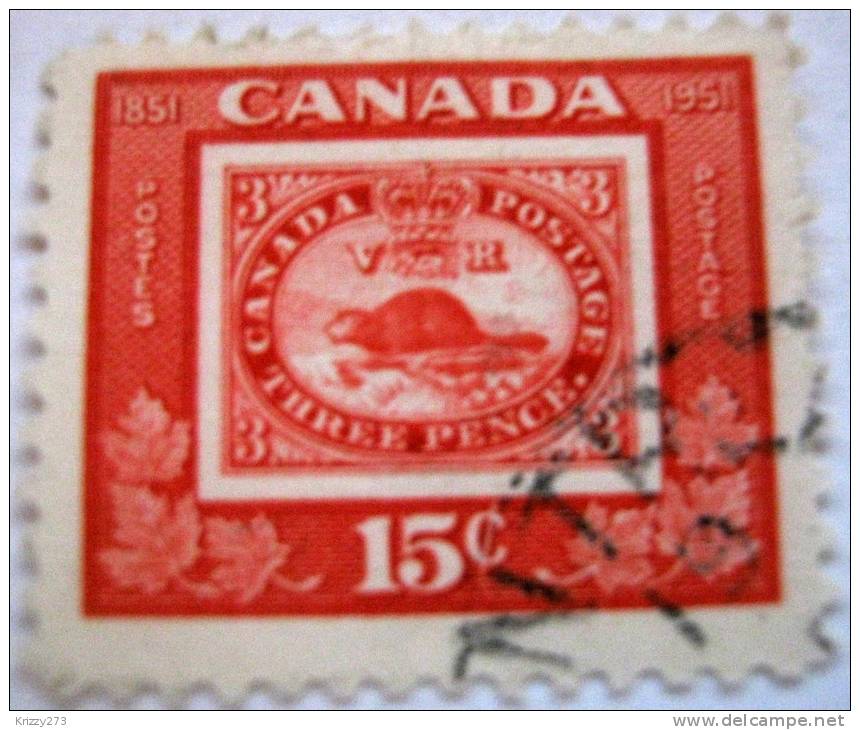 Canada 1951 Centenary Of First Postage Stamp In Canada 15c - Used - Used Stamps