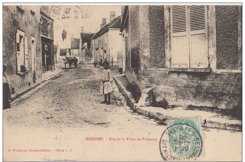 CPA 45 BOËSSES Rue De La Porte De Puiseaux 1906 - Altri & Non Classificati