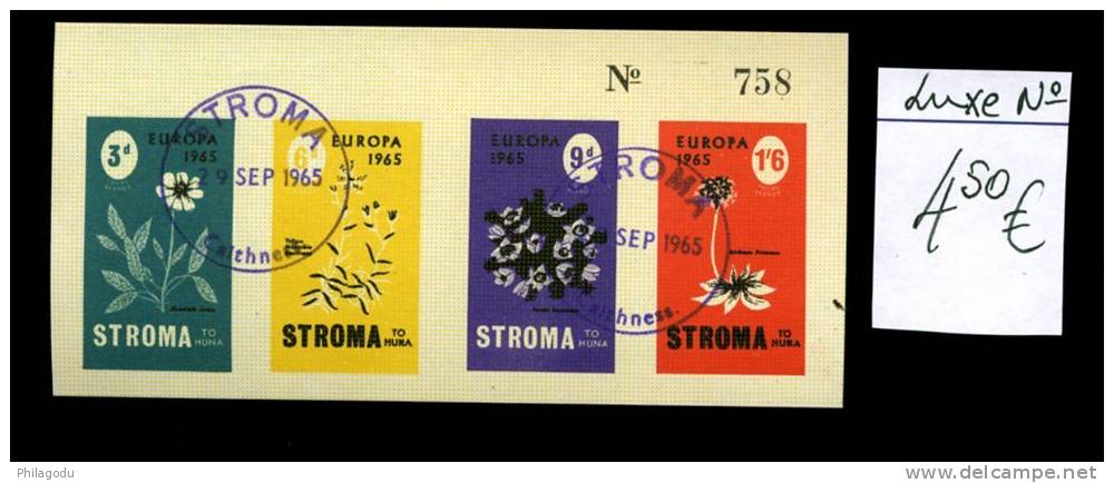 STROMA  ISLAND  Bloc De Luxe   Ø    EUROPA 1965  Fleurs Flowers Blumen - Local Issues