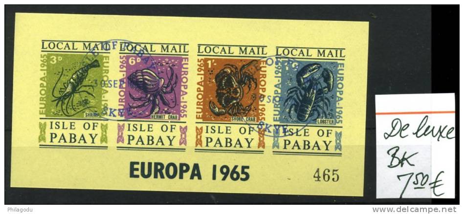 PABAY   Bloc De Luxe EUROPA 1965     CTO  Lobster Homard  Shrimp Crevette - Local Issues