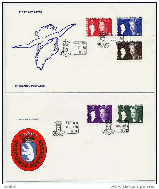 GREENLAND 1980-83 Definitives On 4 FDCs.. - FDC