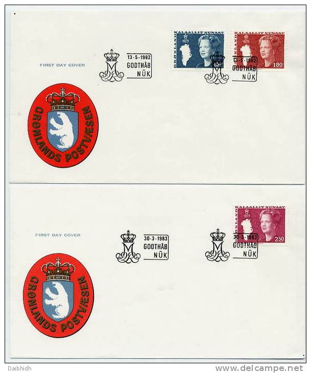 GREENLAND 1980-83 Definitives On 4 FDCs.. - FDC