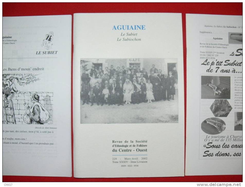 AGUIAINE  SUBIET  POUZIOUX FONTAGNAC LES ESSARTS  TOME XXXIII 2E LIVRAISON  N 229  MARS AVRIL    2002  SOMMAIRE SCAN - Poitou-Charentes