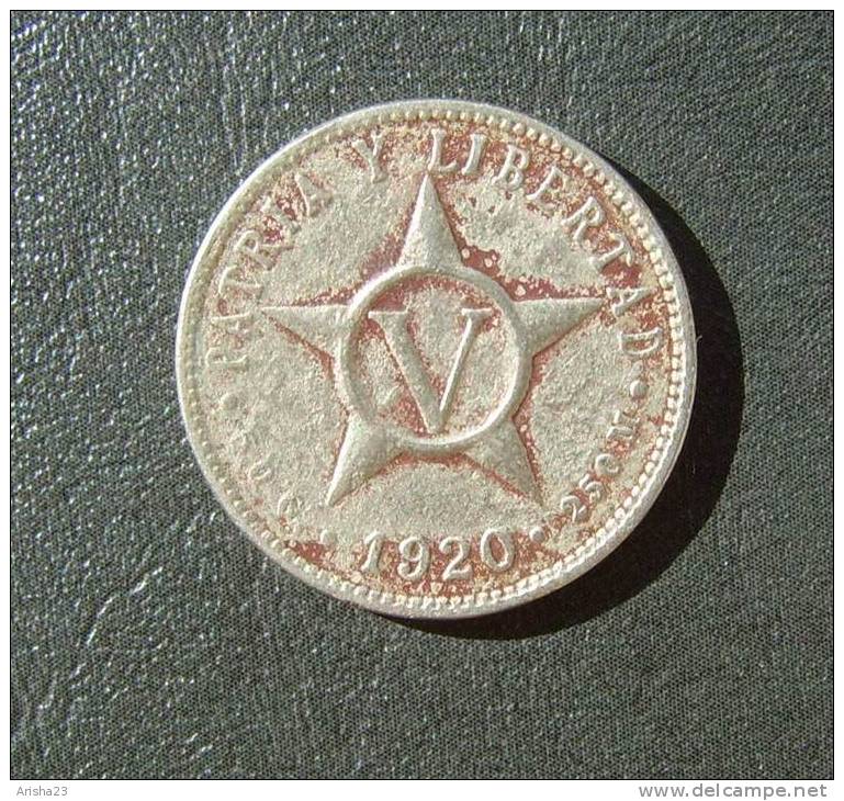 Cuba  5 ( V ) CENTAVOS 1920 - Cuba