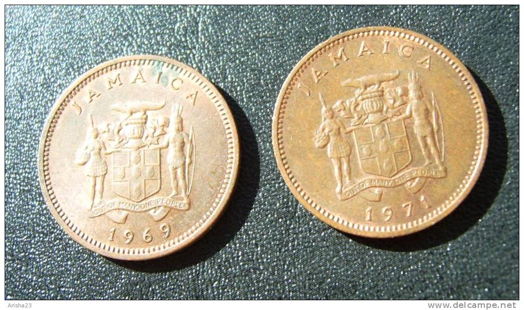 Jamaica , 1 CENT 1969 & 1 CENT 1971 - Jamaique