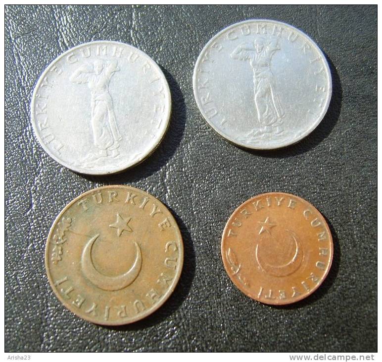 Turkey , 25 KURUS 1962 - 25 KURUS 1967 - 10 KURUS 1969 - 5 KURUS 1969 - Turkey