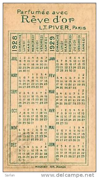 CARTE PARFUMEE , LT . PIVER , Reve D´Or, Calendrier 1928/29 , * 126 15 - Anciennes (jusque 1960)