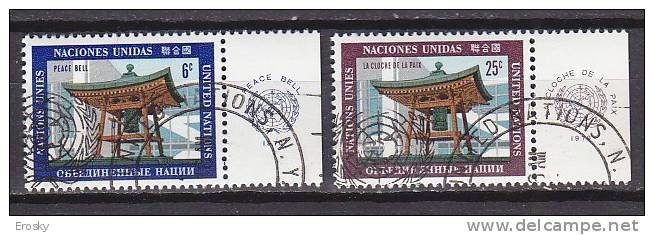 H0128 - ONU UNO NEW YORK N°197/98 AVEC TAB - Used Stamps