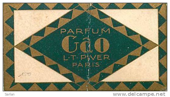 CARTE PARFUMEE , LT . PIVER , GAO , Calendrier 1930 , * 126 23 - Anciennes (jusque 1960)