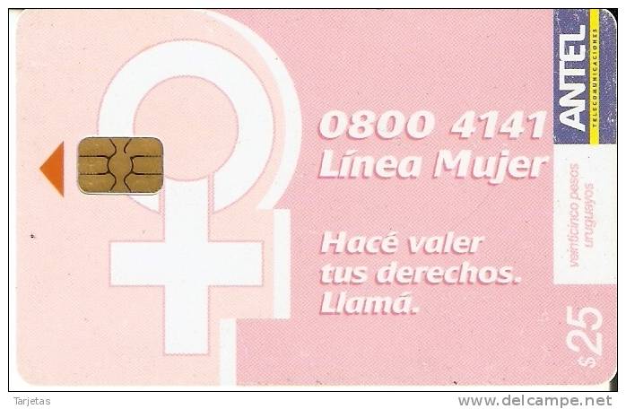 Nº 431 TARJETA DE URUGUAY DE LINEA MUJER - Uruguay