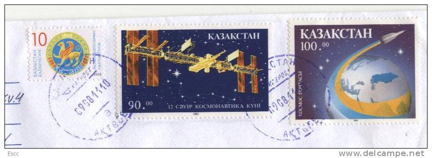 Mailed Cover (letter) With Stamps Space 1993 From Kazakhstan To Bulgaria - Asia