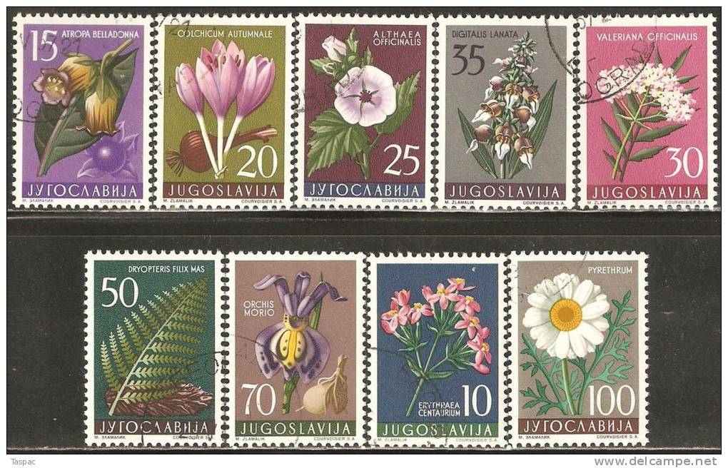 Yugoslavia 1957 Mi# 812-820 Used - Medicinal Plants - Used Stamps