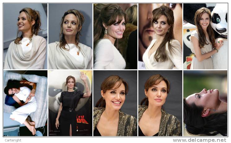 2160 Female Star Angelina Jolie Postkarte Carte Postale Group 10 Diff - Unclassified