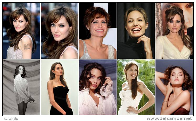 2160 Female Star Angelina Jolie Postkarte Carte Postale Group 10 Diff - Non Classificati