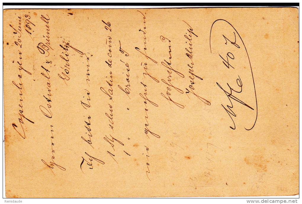 DANEMARK - 1898 - RARE (4 LIGNES) CARTE POSTALE ENTIER De COPENHAGUE Pour GÖRLITZ (ALLEMAGNE) - Enteros Postales