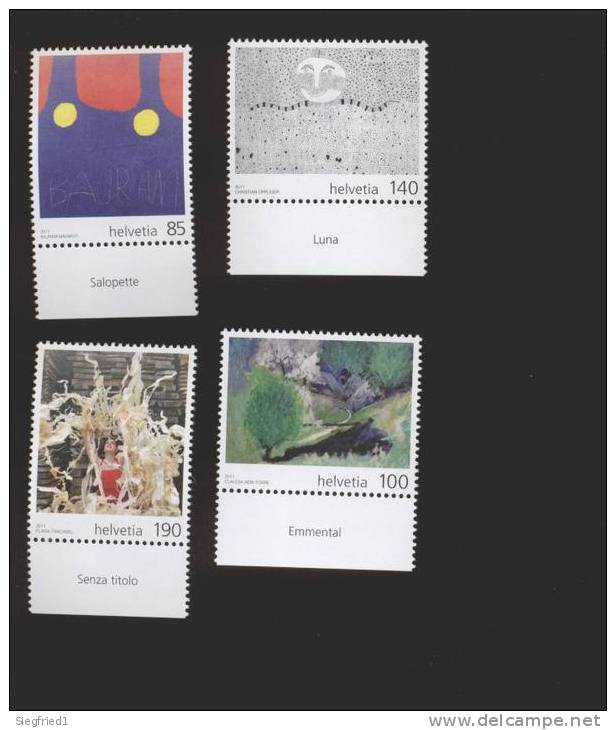 Schweiz **  2210-2213 Neuheit 2011  Sondermarken Für Künstler 4 Werte Rand Ungefaltet - Unused Stamps