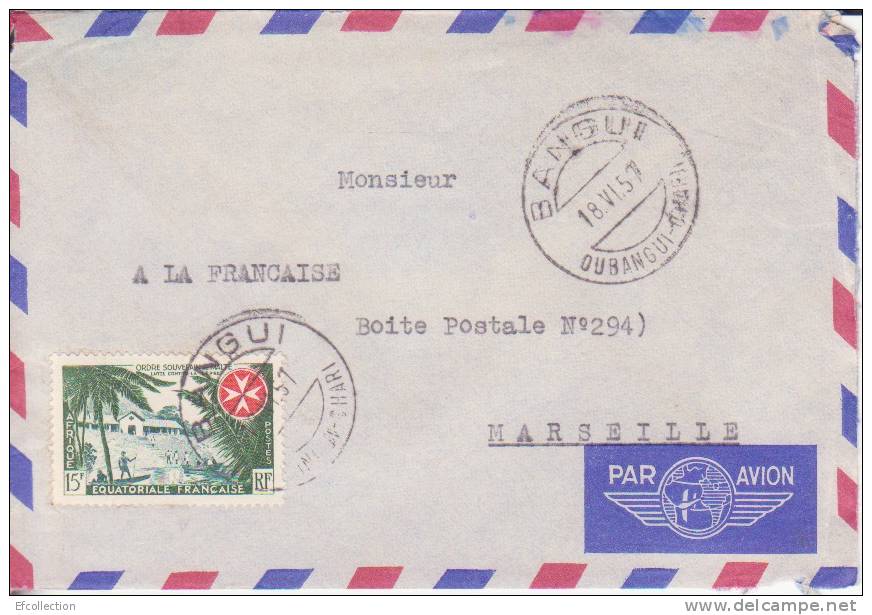 AEF,Oubangui,Bangui Le 18/06/1957,lettre,Colonie S,ordre Souverain De Malte Et Lutte Contre La Lépre,15f N°237 - Andere & Zonder Classificatie