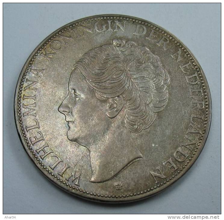 NETHERLANDS NEDERLAND HOLLAND 2.5 GULDEN 0.720 SILVER  , 1933  WEIGHT 25 GR ,COIN CHOICE DEEP HAIR LINES LOT  FIRST 1 - Monedas En Oro Y Plata