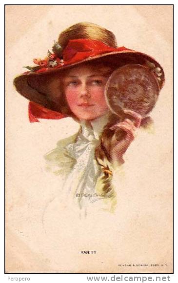 AK Schöne Junge Mädchen  " VANITIY" SIGNIERT KARTE, Nr. 309. OLD  POSTCARD 1914 - Underwood, Clarence F.