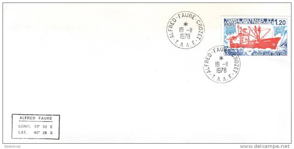 TAAF ENV ALFRED FAURE CROZET 19/11/1978 TIMBRE N° 66 - Unused Stamps
