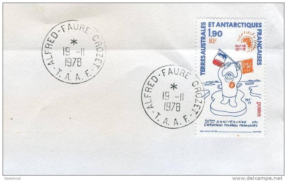 TAAF ENV ALFRED FAURE CROZET 19/11/1978 TIMBRE N° 78 - Unused Stamps