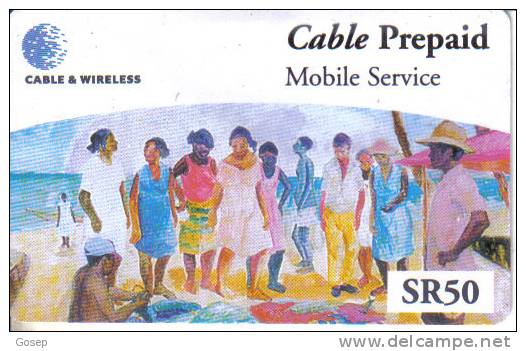 Seychelles-cable Prepiad Mobile Service(sr50)-used Card+1 Card Prepiad Free - Seychelles