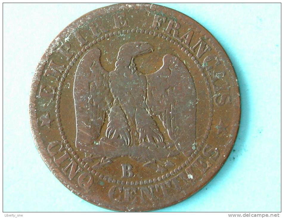 1854 B - 5 CENTIMES / KM 777.2 ( Uncleaned Coin / For Grade, Please See Photo ) !! - Autres & Non Classés