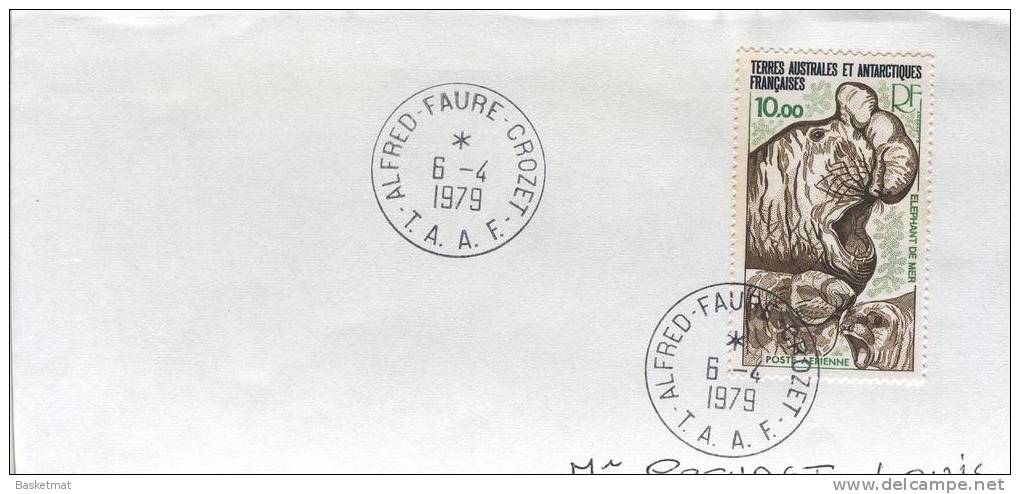 TAAF ENV ALFRED FAURE CROZET  6/4/1979 RECOMMANDEE TIMBRE N° PA 55 - Unused Stamps
