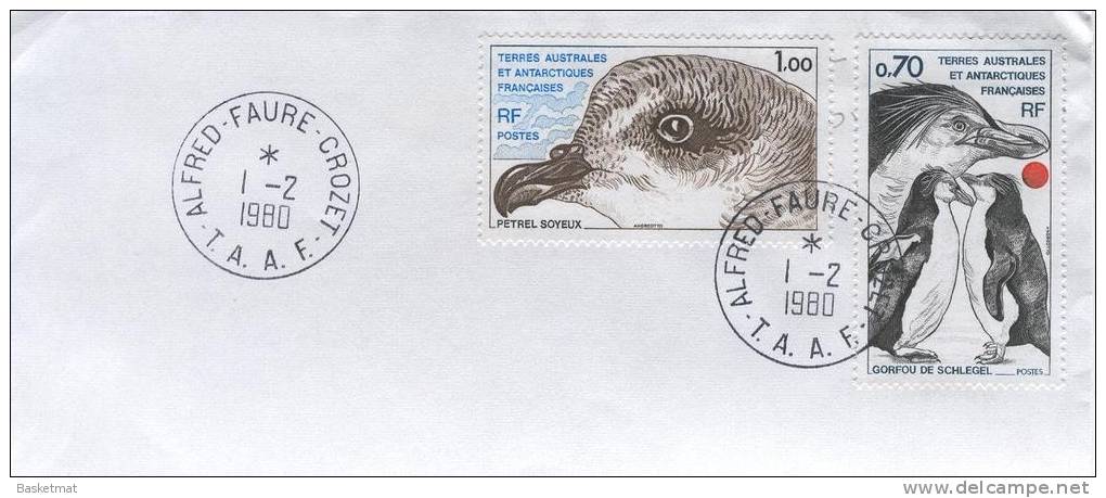TAAF ENV ALFRED FAURE CROZET  1/2/1980  TIMBRES N° 81  82 - Unused Stamps