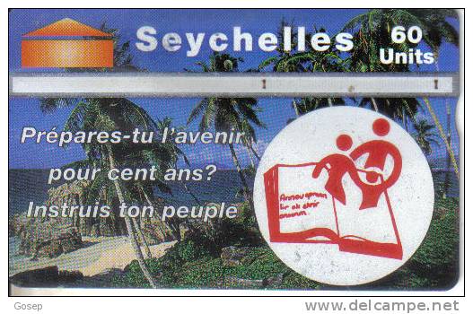 Seychelles-sey-43-school Of Adult(1997)-60units(711m)-tirage-32.000-used Card+1 Card Prepiad Free - Seychelles