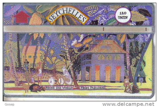 Seychelles-sey-18-madam Rene's House La Digue(1992)-120units-(203c)-tirage-16.000-used+1 Card Prepiad Free - Seychelles