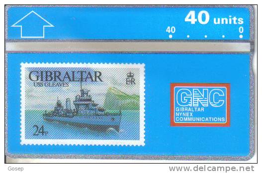 Gibraltar-gib-25-uss Gleaves(306a)-40units-tirage-20.000-mint Card+1 Card Prepiad Free - Gibraltar