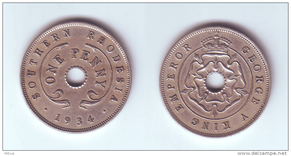 Southern Rhodesia 1 Penny 1934 King George V - Rhodesien