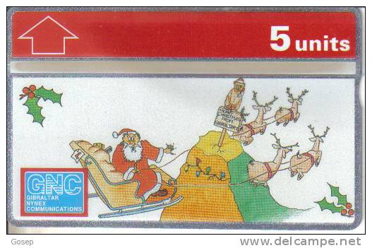 Gibraltar-gib-41-christmas(1994)-(5units)-(411l)-tirage3.000-mint Card+1 Card Prepiad Free - Gibraltar