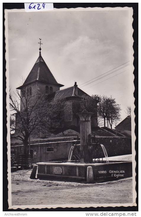 Genolier - L´église Et La Fontaine Carrée De 1832 (vers 1950) (6124) - Genolier